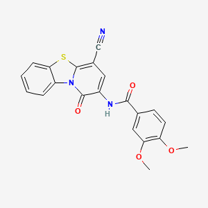 N-(4-cyano-1-oxo-1H-pyrido[2,1-b][1,3]benzothiazol-2-yl)-3,4-dimethoxybenzamide
