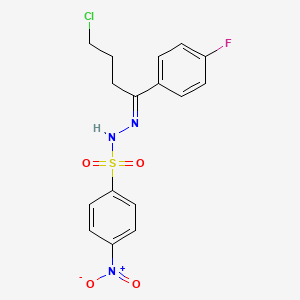 molecular formula C16H15ClFN3O4S B4641728 N'-[4-chloro-1-(4-fluorophenyl)butylidene]-4-nitrobenzenesulfonohydrazide 