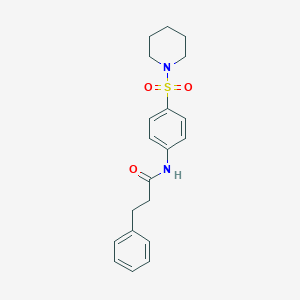 molecular formula C20H24N2O3S B464173 3-phenyl-N-(4-(piperidin-1-ylsulfonyl)phenyl)propanamide CAS No. 315671-06-8