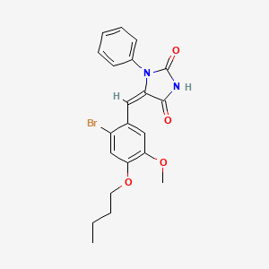 molecular formula C21H21BrN2O4 B4641770 5-(2-bromo-4-butoxy-5-methoxybenzylidene)-1-phenyl-2,4-imidazolidinedione 