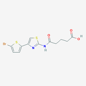 molecular formula C12H11BrN2O3S2 B4641787 5-{[4-(5-bromo-2-thienyl)-1,3-thiazol-2-yl]amino}-5-oxopentanoic acid 