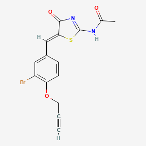 molecular formula C15H11BrN2O3S B4641802 N-{5-[3-bromo-4-(2-propyn-1-yloxy)benzylidene]-4-oxo-4,5-dihydro-1,3-thiazol-2-yl}acetamide 
