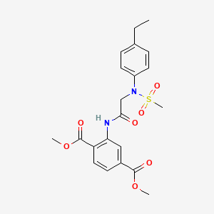 molecular formula C21H24N2O7S B4641812 dimethyl 2-{[N-(4-ethylphenyl)-N-(methylsulfonyl)glycyl]amino}terephthalate 