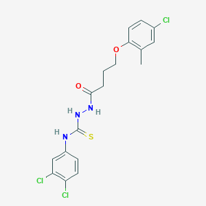 molecular formula C18H18Cl3N3O2S B4641820 2-[4-(4-chloro-2-methylphenoxy)butanoyl]-N-(3,4-dichlorophenyl)hydrazinecarbothioamide 