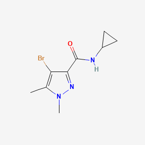 molecular formula C9H12BrN3O B4641828 4-bromo-N-cyclopropyl-1,5-dimethyl-1H-pyrazole-3-carboxamide 