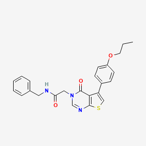 molecular formula C24H23N3O3S B4641834 N-benzyl-2-[4-oxo-5-(4-propoxyphenyl)thieno[2,3-d]pyrimidin-3(4H)-yl]acetamide 