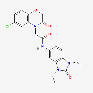 molecular formula C21H21ClN4O4 B4641851 2-(6-chloro-3-oxo-2,3-dihydro-4H-1,4-benzoxazin-4-yl)-N-(1,3-diethyl-2-oxo-2,3-dihydro-1H-benzimidazol-5-yl)acetamide 