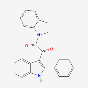 molecular formula C24H18N2O2 B4641854 2-(2,3-dihydro-1H-indol-1-yl)-2-oxo-1-(2-phenyl-1H-indol-3-yl)ethanone 
