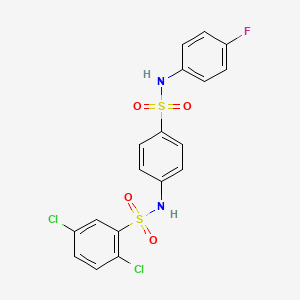 molecular formula C18H13Cl2FN2O4S2 B4641865 2,5-dichloro-N-(4-{[(4-fluorophenyl)amino]sulfonyl}phenyl)benzenesulfonamide 