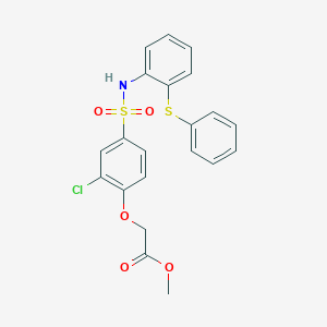 molecular formula C21H18ClNO5S2 B4641870 methyl [2-chloro-4-({[2-(phenylthio)phenyl]amino}sulfonyl)phenoxy]acetate 