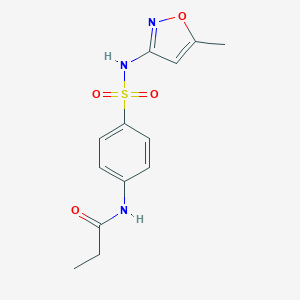 molecular formula C13H15N3O4S B464188 N-(4-{[(5-methyl-3-isoxazolyl)amino]sulfonyl}phenyl)propanamide CAS No. 302951-48-0