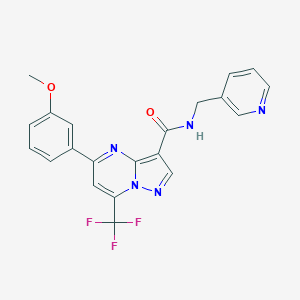 molecular formula C21H16F3N5O2 B464189 5-(3-methoxyphenyl)-N-(pyridin-3-ylmethyl)-7-(trifluoromethyl)pyrazolo[1,5-a]pyrimidine-3-carboxamide CAS No. 496031-79-9
