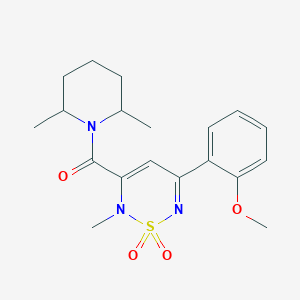molecular formula C19H25N3O4S B4641899 3-[(2,6-dimethyl-1-piperidinyl)carbonyl]-5-(2-methoxyphenyl)-2-methyl-2H-1,2,6-thiadiazine 1,1-dioxide 