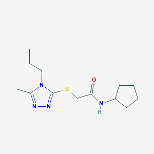 molecular formula C13H22N4OS B4641902 N-cyclopentyl-2-[(5-methyl-4-propyl-4H-1,2,4-triazol-3-yl)thio]acetamide 