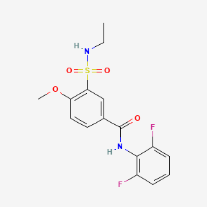 molecular formula C16H16F2N2O4S B4641905 N-(2,6-difluorophenyl)-3-[(ethylamino)sulfonyl]-4-methoxybenzamide 