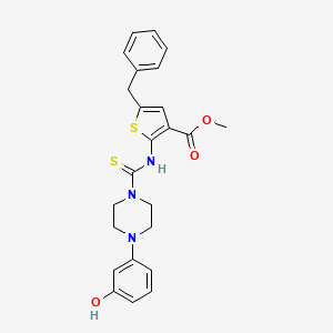 molecular formula C24H25N3O3S2 B4641924 methyl 5-benzyl-2-({[4-(3-hydroxyphenyl)-1-piperazinyl]carbonothioyl}amino)-3-thiophenecarboxylate 
