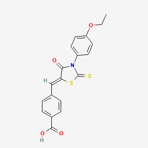 4-{[3-(4-ethoxyphenyl)-4-oxo-2-thioxo-1,3-thiazolidin-5-ylidene]methyl}benzoic acid