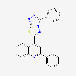 molecular formula C24H15N5S B4641938 2-phenyl-4-(3-phenyl[1,2,4]triazolo[3,4-b][1,3,4]thiadiazol-6-yl)quinoline 