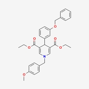 molecular formula C32H33NO6 B4641957 diethyl 4-[3-(benzyloxy)phenyl]-1-(4-methoxybenzyl)-1,4-dihydro-3,5-pyridinedicarboxylate 