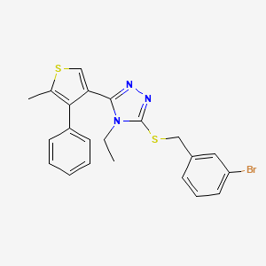 molecular formula C22H20BrN3S2 B4641963 3-[(3-bromobenzyl)thio]-4-ethyl-5-(5-methyl-4-phenyl-3-thienyl)-4H-1,2,4-triazole 