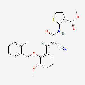 molecular formula C25H22N2O5S B4641970 methyl 2-[(2-cyano-3-{3-methoxy-2-[(2-methylbenzyl)oxy]phenyl}acryloyl)amino]-3-thiophenecarboxylate 