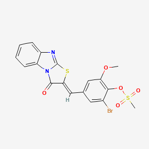 molecular formula C18H13BrN2O5S2 B4641977 2-bromo-6-methoxy-4-[(3-oxo[1,3]thiazolo[3,2-a]benzimidazol-2(3H)-ylidene)methyl]phenyl methanesulfonate 
