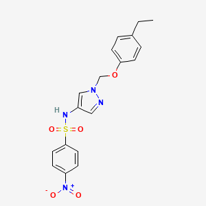 molecular formula C18H18N4O5S B4641985 N-{1-[(4-ethylphenoxy)methyl]-1H-pyrazol-4-yl}-4-nitrobenzenesulfonamide 