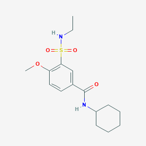 molecular formula C16H24N2O4S B4642041 N-cyclohexyl-3-[(ethylamino)sulfonyl]-4-methoxybenzamide 