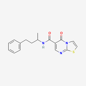 molecular formula C17H17N3O2S B4642060 N-(1-methyl-3-phenylpropyl)-5-oxo-5H-[1,3]thiazolo[3,2-a]pyrimidine-6-carboxamide 
