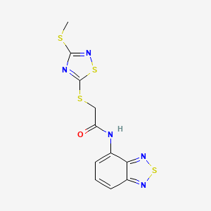molecular formula C11H9N5OS4 B4642067 N-2,1,3-benzothiadiazol-4-yl-2-{[3-(methylthio)-1,2,4-thiadiazol-5-yl]thio}acetamide 