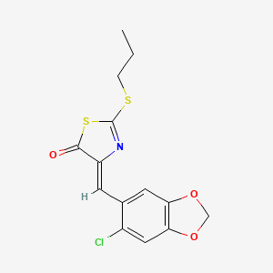 4-[(6-chloro-1,3-benzodioxol-5-yl)methylene]-2-(propylthio)-1,3-thiazol-5(4H)-one