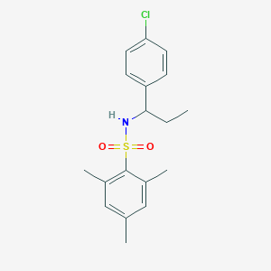 molecular formula C18H22ClNO2S B4642083 N-[1-(4-chlorophenyl)propyl]-2,4,6-trimethylbenzenesulfonamide 