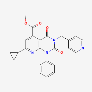 molecular formula C24H20N4O4 B4642092 methyl 7-cyclopropyl-2,4-dioxo-1-phenyl-3-(4-pyridinylmethyl)-1,2,3,4-tetrahydropyrido[2,3-d]pyrimidine-5-carboxylate 