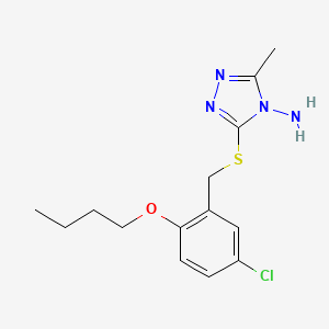 molecular formula C14H19ClN4OS B4642103 3-[(2-butoxy-5-chlorobenzyl)thio]-5-methyl-4H-1,2,4-triazol-4-amine 