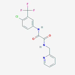 molecular formula C15H11ClF3N3O2 B4642111 N-[4-chloro-3-(trifluoromethyl)phenyl]-N'-(2-pyridinylmethyl)ethanediamide 