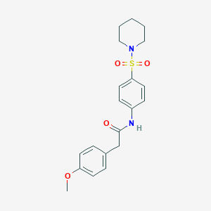 molecular formula C20H24N2O4S B464212 2-(4-methoxyphenyl)-N-[4-(piperidine-1-sulfonyl)phenyl]acetamide CAS No. 315672-13-0