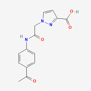 molecular formula C14H13N3O4 B4642126 1-{2-[(4-acetylphenyl)amino]-2-oxoethyl}-1H-pyrazole-3-carboxylic acid 
