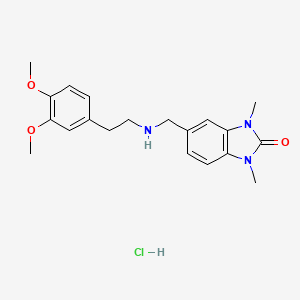 molecular formula C20H26ClN3O3 B4642142 5-({[2-(3,4-dimethoxyphenyl)ethyl]amino}methyl)-1,3-dimethyl-1,3-dihydro-2H-benzimidazol-2-one hydrochloride 