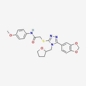 molecular formula C23H24N4O5S B4642145 2-{[5-(1,3-benzodioxol-5-yl)-4-(tetrahydro-2-furanylmethyl)-4H-1,2,4-triazol-3-yl]thio}-N-(4-methoxyphenyl)acetamide 