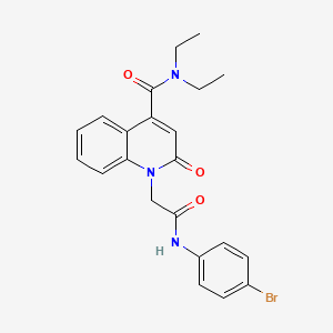 molecular formula C22H22BrN3O3 B4642175 1-{2-[(4-bromophenyl)amino]-2-oxoethyl}-N,N-diethyl-2-oxo-1,2-dihydro-4-quinolinecarboxamide 