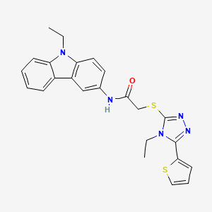 molecular formula C24H23N5OS2 B4642195 N-(9-ethyl-9H-carbazol-3-yl)-2-{[4-ethyl-5-(2-thienyl)-4H-1,2,4-triazol-3-yl]thio}acetamide 