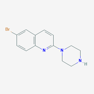 molecular formula C13H14BrN3 B046422 6-溴-2-哌嗪-1-基喹啉 CAS No. 124782-95-2