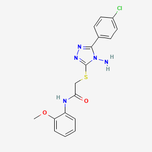 2-{[4-amino-5-(4-chlorophenyl)-4H-1,2,4-triazol-3-yl]thio}-N-(2-methoxyphenyl)acetamide