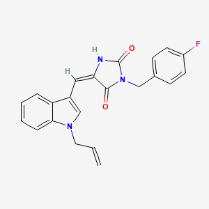 molecular formula C22H18FN3O2 B4642244 5-[(1-allyl-1H-indol-3-yl)methylene]-3-(4-fluorobenzyl)-2,4-imidazolidinedione 