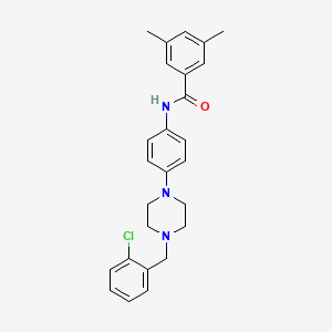 molecular formula C26H28ClN3O B4642248 N-{4-[4-(2-chlorobenzyl)-1-piperazinyl]phenyl}-3,5-dimethylbenzamide 