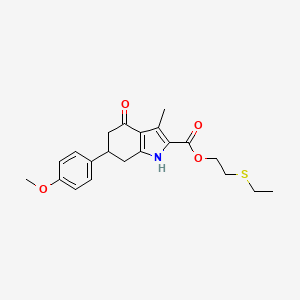 2-(ethylthio)ethyl 6-(4-methoxyphenyl)-3-methyl-4-oxo-4,5,6,7-tetrahydro-1H-indole-2-carboxylate