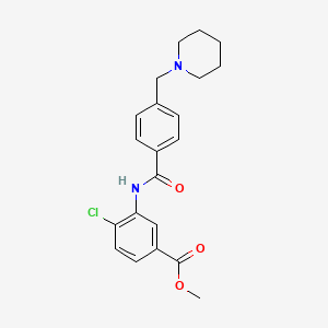 molecular formula C21H23ClN2O3 B4642299 methyl 4-chloro-3-{[4-(1-piperidinylmethyl)benzoyl]amino}benzoate 