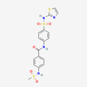 molecular formula C17H16N4O5S3 B4642306 4-[(methylsulfonyl)amino]-N-{4-[(1,3-thiazol-2-ylamino)sulfonyl]phenyl}benzamide 