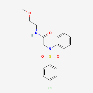 molecular formula C17H19ClN2O4S B4642311 N~2~-[(4-chlorophenyl)sulfonyl]-N~1~-(2-methoxyethyl)-N~2~-phenylglycinamide 