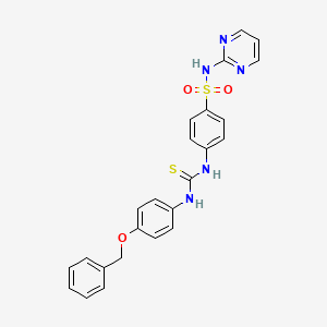 molecular formula C24H21N5O3S2 B4642318 4-[({[4-(benzyloxy)phenyl]amino}carbonothioyl)amino]-N-2-pyrimidinylbenzenesulfonamide 
